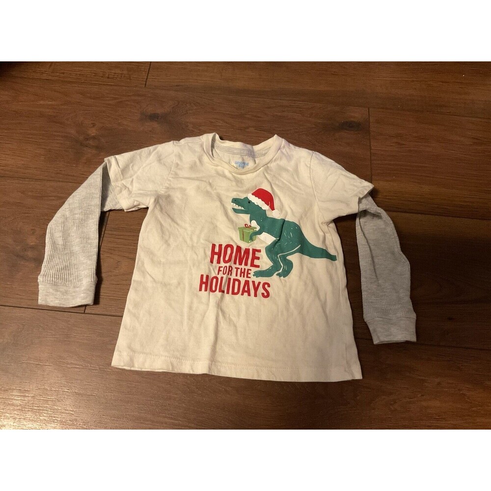 Lighting Bug Brand “home For The Holidays” Dinosaur Christmas T Rex Long Sleeve